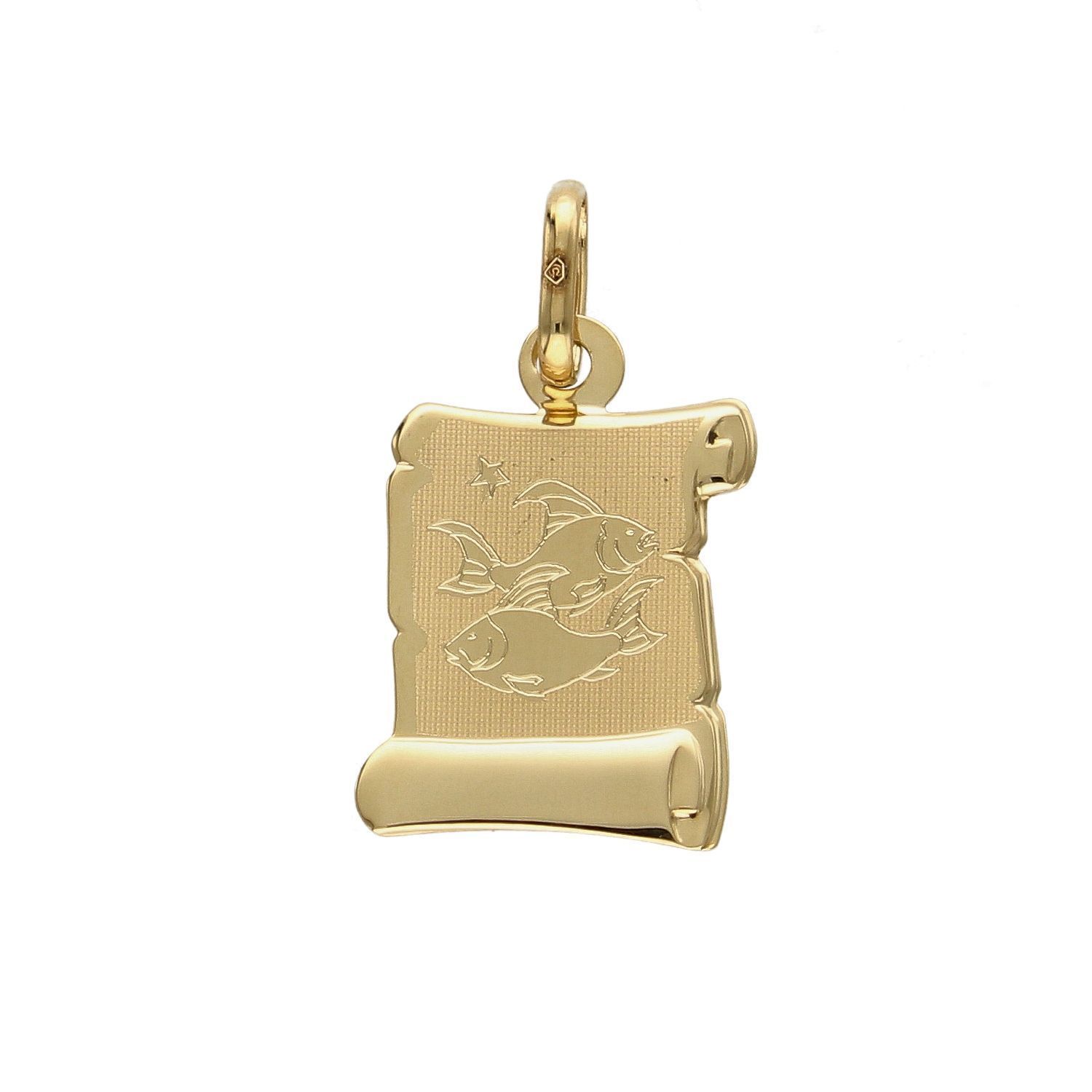 Złota zawieszka znak zodiaku Ryby.jpg